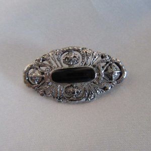 Smaller Brooch Silver Color with Black